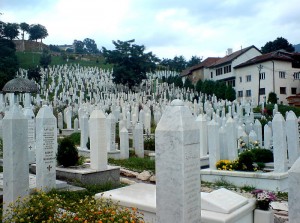 Kyrkogård i Sarajevo, Bosnien Herzegovina.